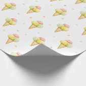 Dreifach Scoop Ice Creme Cone Wrapping Paper Geschenkpapier (Ecke)