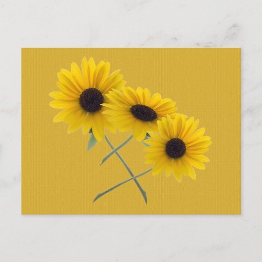 Dreifach-Sonnenblume Fügen Sie Ihr individuelles F Postkarte (Vorderseite)