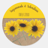 Dreifach-Sonnenblumen-Fotos für jede Ereignisvorla Runder Aufkleber (Vorderseite)