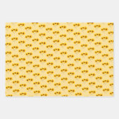 Dreifach-Sonnenblumenmuster über weißes Gelborn Geschenkpapier Set (Vorderseite 3)