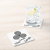 Dreifach-Spirale Live Liebe Lauschen auf Weiß Rechteckiger Pappuntersetzer (Vor Ort)