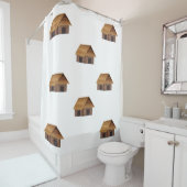 Dreifach-Treppenausflüge Anglo Saxon Hütte Duschvo Duschvorhang (Beispiel)