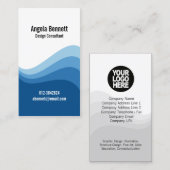 Dreifach-Wave-Dark Blue-Business-Karte Visitenkarte (Vorne/Hinten)