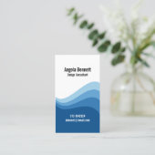 Dreifach-Wave-Dark Blue-Business-Karte Visitenkarte (Stehend Vorderseite)