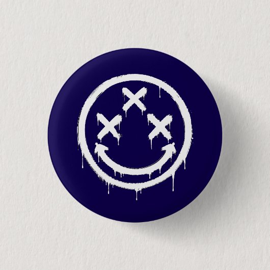 Dreifach X-Augen Graffiti-Lächeln Button (Vorderseite)