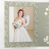 Dreifachbuchstabe des Sage Green Gold Einladung (Innen Erste Seite)