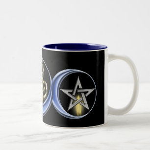Dreifache gewundene Mondmond-Tasse Zweifarbige Tasse