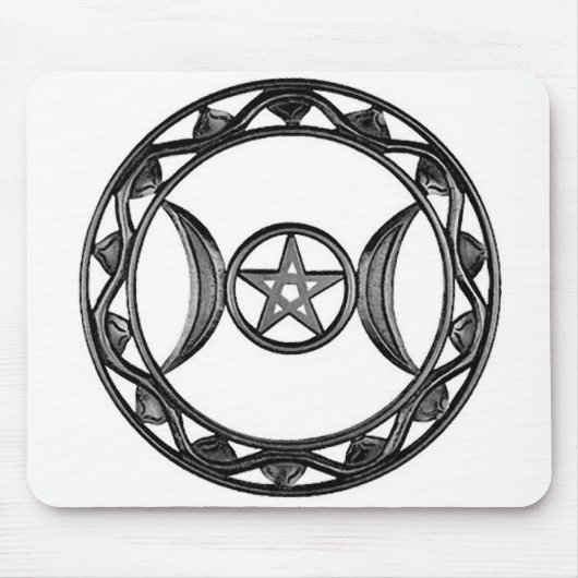 Dreifache Göttin mit Pentagram Mousepad (Vorne)