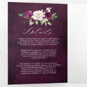 Dreifache Hochzeit von Navy White Ivory Geometric Dreifach-gefaltete Programmkarte (Innen Erste Seite)