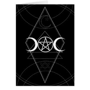 Dreifache Mond-Geometrie Pentagramm Wicca Geburtst