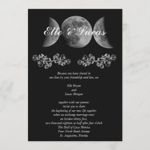 Dreifache Mond-Hochzeitseinladung Einladung