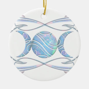 Dreifache Mond-Opal-Göttin Keramikornament