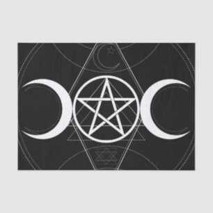 Dreifache Mondgeometrie Pentagramm Wicca Geburtsta Seidenpapier