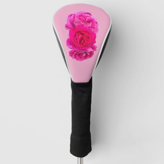 Dreifache rosa Rosen Golf Headcover (Vorderseite)