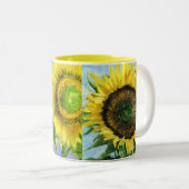 Dreifache Sonnenblume-Tasse Zweifarbige Tasse (VorderseiteRechts)