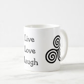 Dreifache Spirale LiveLiebe-Lachen Kaffeetasse (VorderseiteRechts)