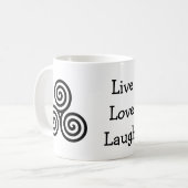 Dreifache Spirale LiveLiebe-Lachen Kaffeetasse (Vorderseite Links)