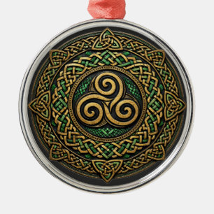 Dreifache Spirale Mandala — Ewige keltische Verfle Ornament Aus Metall
