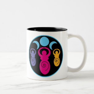 Dreifache Spiralgöttin Zweifarbige Tasse