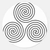 Dreifache Spiralsymbol Runder Aufkleber (Vorderseite)