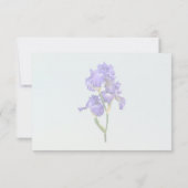 Dreifache Violette Iris RSVP Karte (Rückseite)