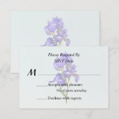 Dreifache Violette Iris RSVP Karte (Vorne/Hinten)