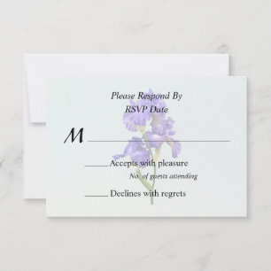 Dreifache Violette Iris RSVP Karte