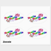 Dreifache Zeit Ovaler Aufkleber (Blatt)