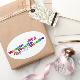 Dreifache Zeit Ovaler Aufkleber