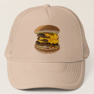 Dreifacher Cheeseburger-Fernlastfahrer-Hut Truckerkappe
