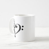 Dreifacher Clef-Basisclef-Herz Kaffeetasse (Vorderseite Links)