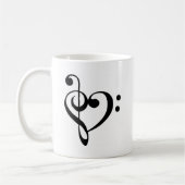 Dreifacher Clef-Basisclef-Herz Kaffeetasse (Links)