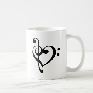 Dreifacher Clef-Basisclef-Herz Kaffeetasse