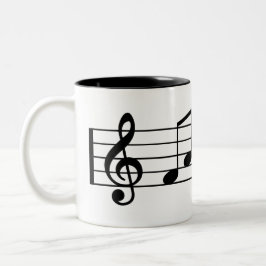 Dreifacher Clef-Fab Vater-Kaffee-Tassen-Musiknoten Zweifarbige Tasse