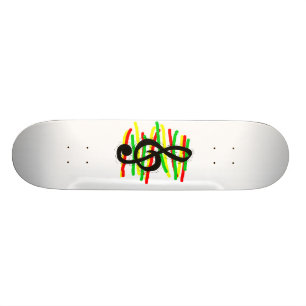 Dreifacher Clef-grafisches Schwarzes mit rotem Skateboard