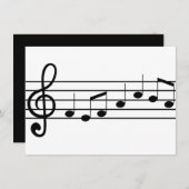 dreifacher Clef und Anmerkungen: Noten Einladung (Vorne/Hinten)