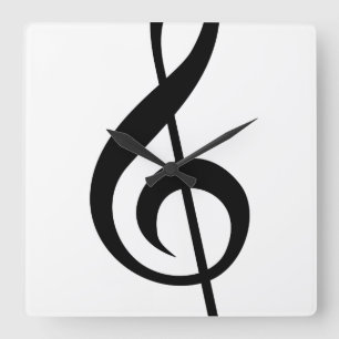 Dreifacher Clefc$g-clef-Musical-Symbol Quadratische Wanduhr