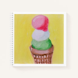 Dreifacher Eiscreme-Waffel Notizblock
