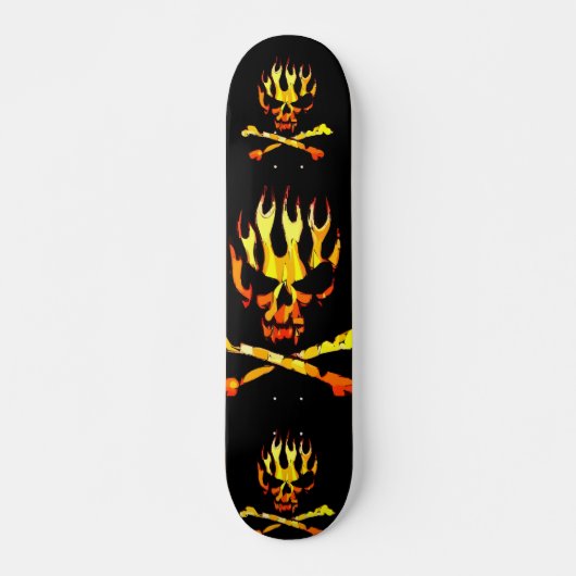 dreifacher Flammenschädel Skateboard (Vorne)