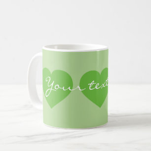 Dreifacher Frühling Grüne Herzen Tasse