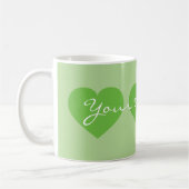 Dreifacher Frühling Grüne Herzen Tasse (Links)