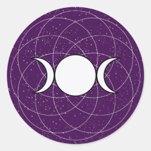 Dreifacher Göttin-Mond Runder Aufkleber