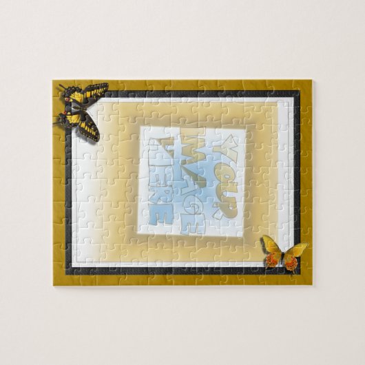 Dreifacher Lech: Gold, Schwarzweiss mit Puzzle (Horizontal)