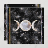 Dreifacher Mond-Mondstein Einladung (Vorne/Hinten)