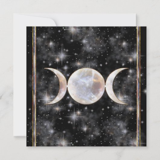 Dreifacher Mond-Mondstein Einladung (Vorderseite)
