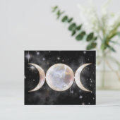 Dreifacher Mond-Mondstein Postkarte (Stehend Vorderseite)