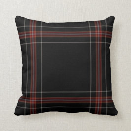 Dreifacher schwarzer roter riesiger Tartan kariert Kissen