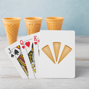 Dreifacher Waffel-Eiscreme-Kegel Sommer-Nachtisch Spielkarten