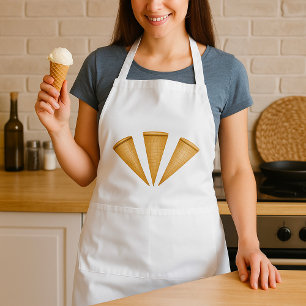 Dreifacher Waffel-Eiscreme-Kegel Sommerdessert Schürze