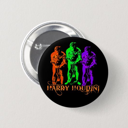 Dreifaches Bild Harrys Houdini Button (Vorne & Hinten)
